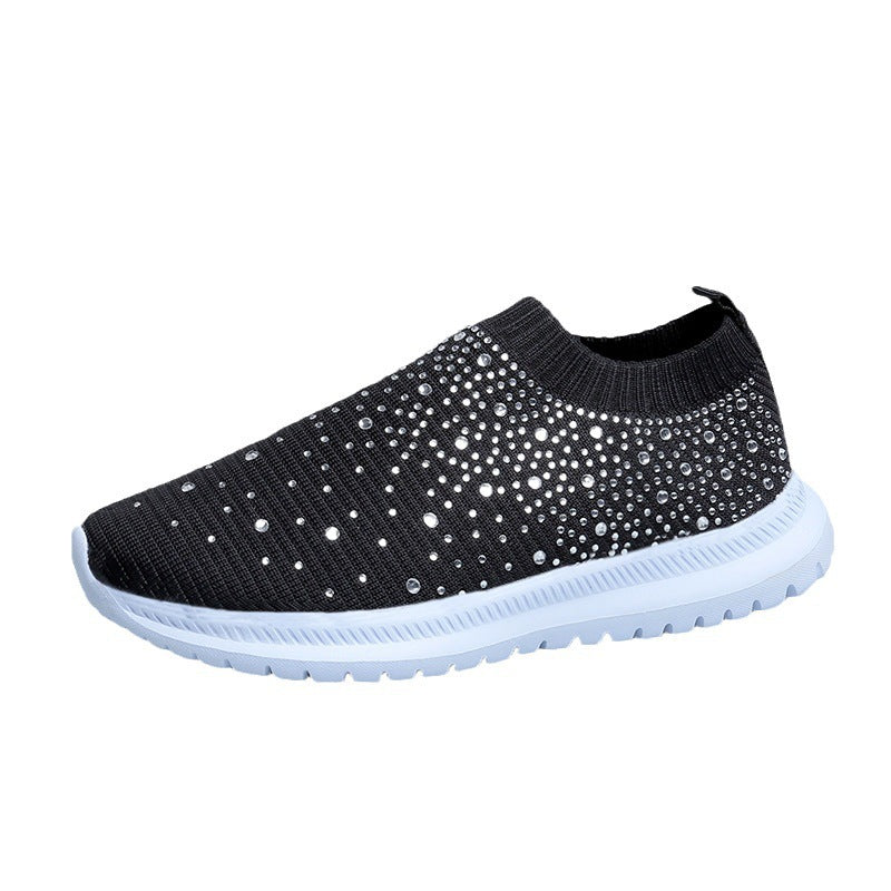 Ladies Chic Sporty Glitter Sneakers