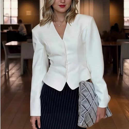 Stylish blazer jacket for ladies with a fitted cut and chic elegant details