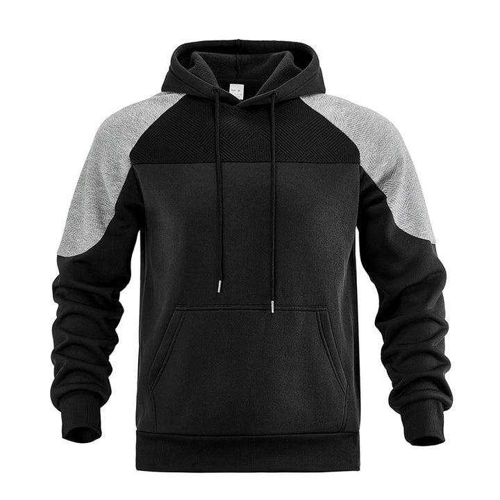 Sporty hoodie for men with contrasting sleeves and a practical kangaroo pocket Lune London