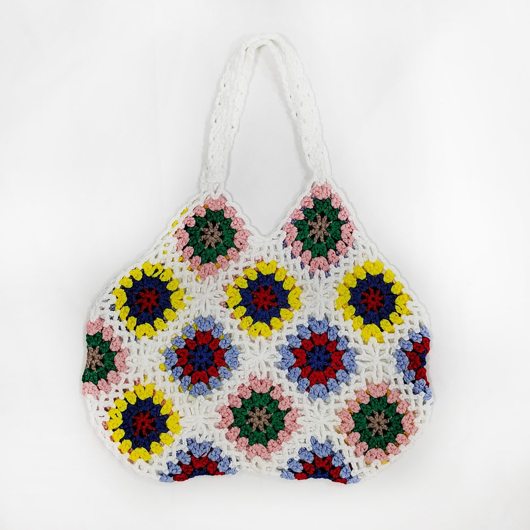 Ladies Grandmother Crochet Square Chic Transport Bag