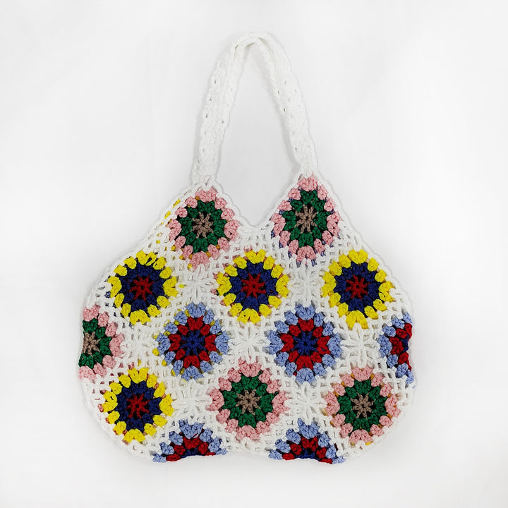 Ladies Grandmother Crochet Square Chic Transport Bag