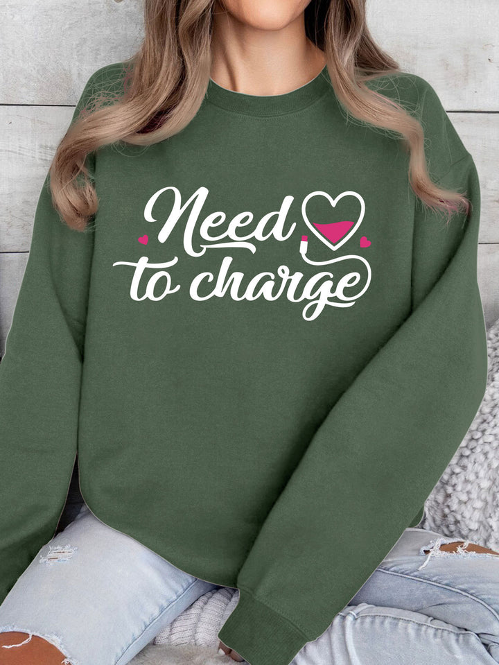 Sweatshirt femme avec citation inspirante de cœur et coupe décontractée Chic & Stil