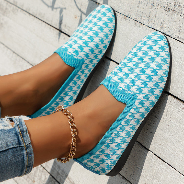 Women's Slip-On Sneakers with an innovative houndstooth pattern and a flexible insole Lune London