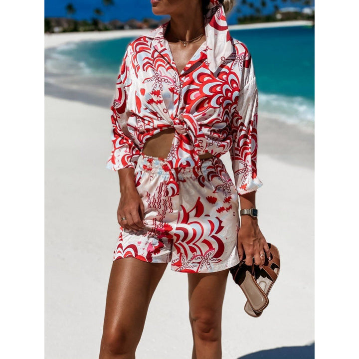 Ladies Beach Set Crop Tie-Front Lune London