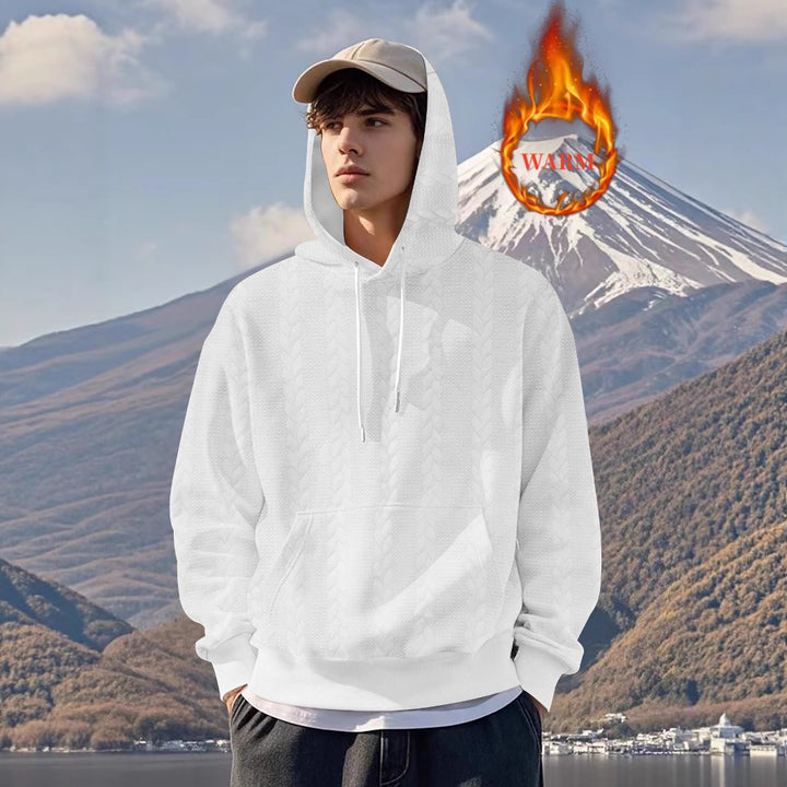 Men's fleece hoodie with structured interior finish and breathable properties Lune London