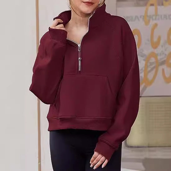 Ladies stylish half-zip sweatshirt Chic und Stil