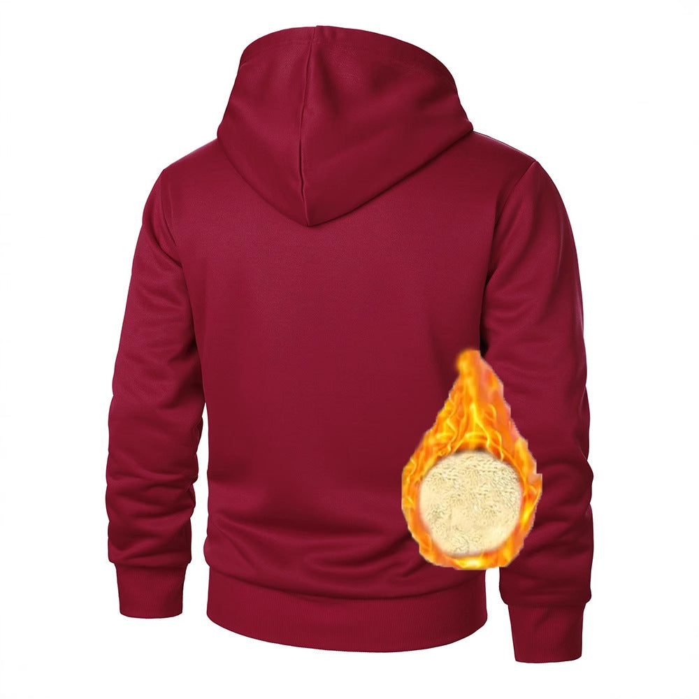 Men's fleece hoodie with heated lining and practical zip pockets Lune London