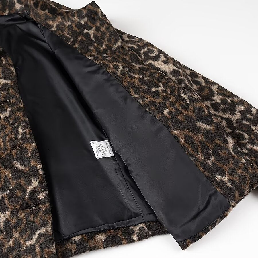 Ladies oversized Leopard Jacket Lune London