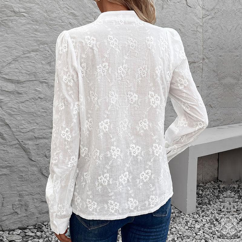 Women's shirt with fine embroidery Lune London