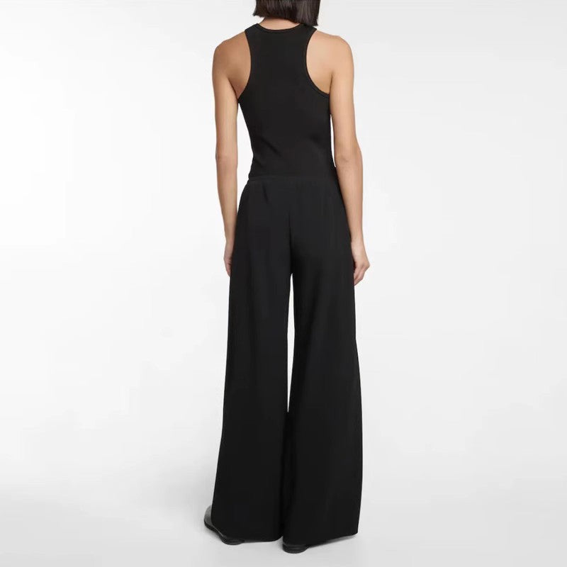 Wide high-waisted ladies' trousers in fluid material Lune London