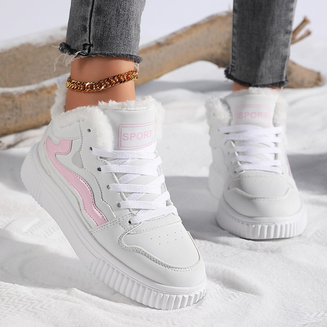 Women High-top Sneakers with Warm Fleece Lining and Non-slip Sole Lune London