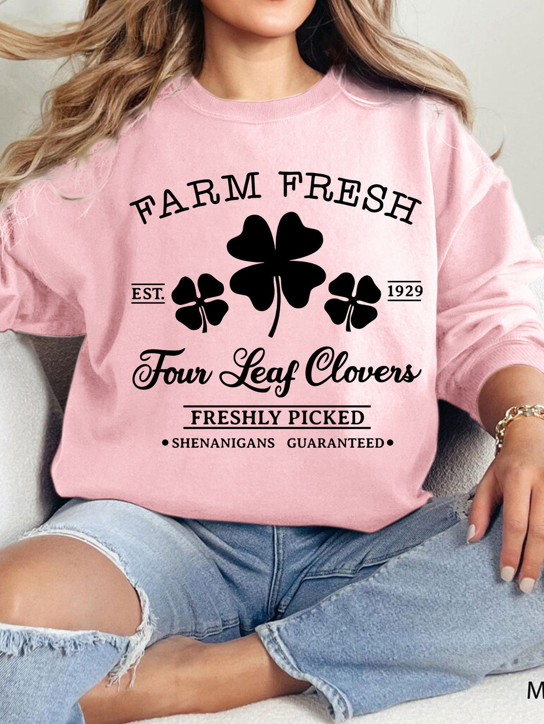 Sweat-shirt de loisirs pour femmes avec motif de trèfle inspiré du vintage et coupe confortable Chic & Stil