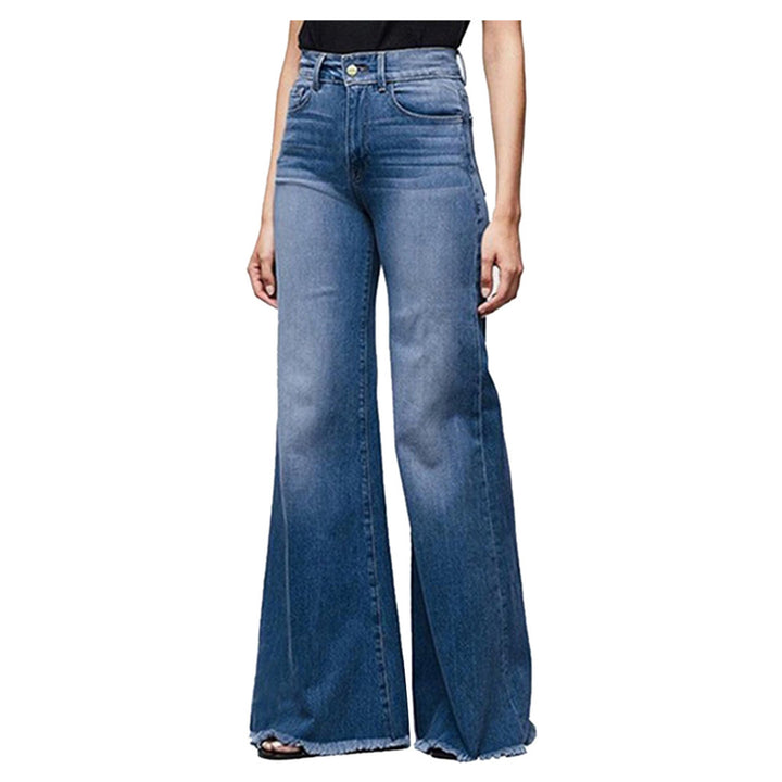 Women's High Cut Flared Jeans in Vintage Look Lune London