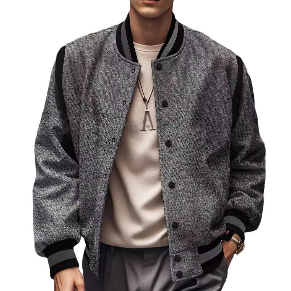 Sporty bomber jacket for men with contrasting sleeves and high-quality buttons Lune London