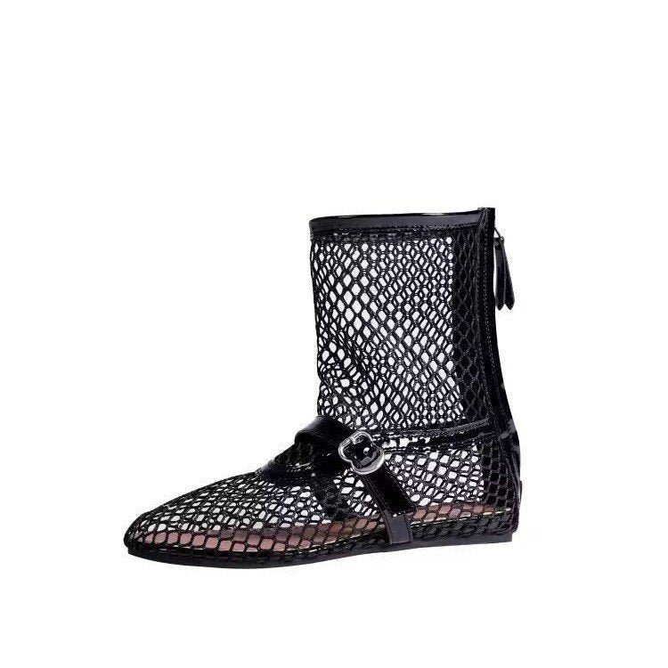 Mesh boots for women with fashionable accents and comfortable lining Lune London