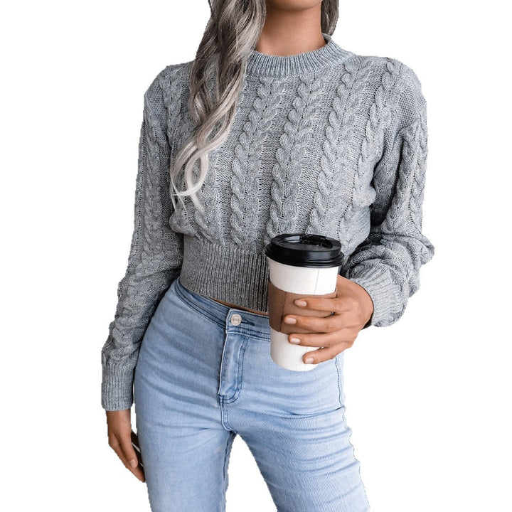 Chic and Style women's fashion sweater with twisted knit pattern and high cuffs
