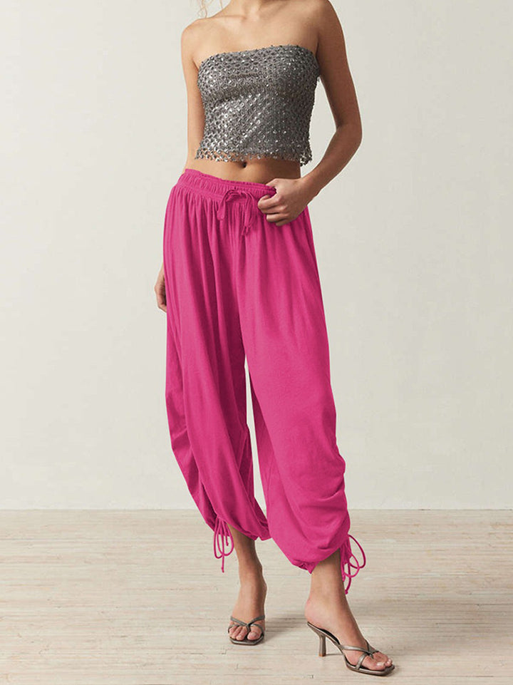 Casual harem pants for women with elastic waistband and drawstring Lune London