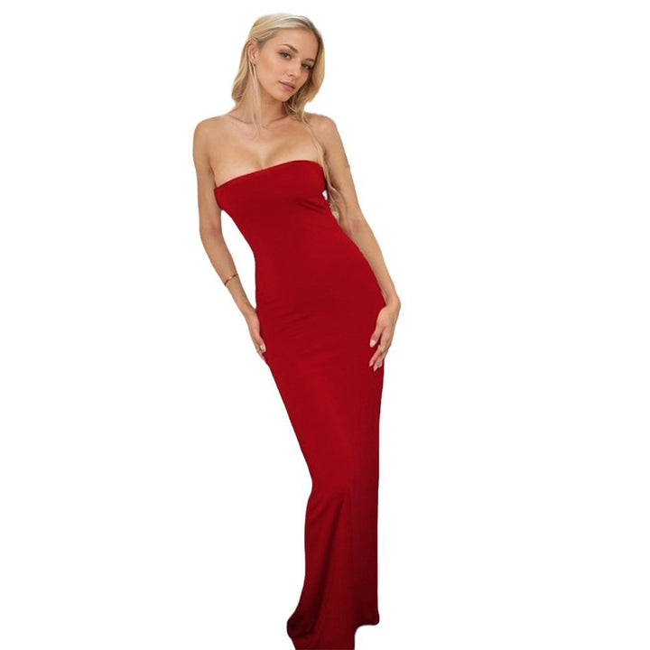 Robe maxi ajustée pour femmes avec fente hauteur genou et design élégant Chic & Stil
