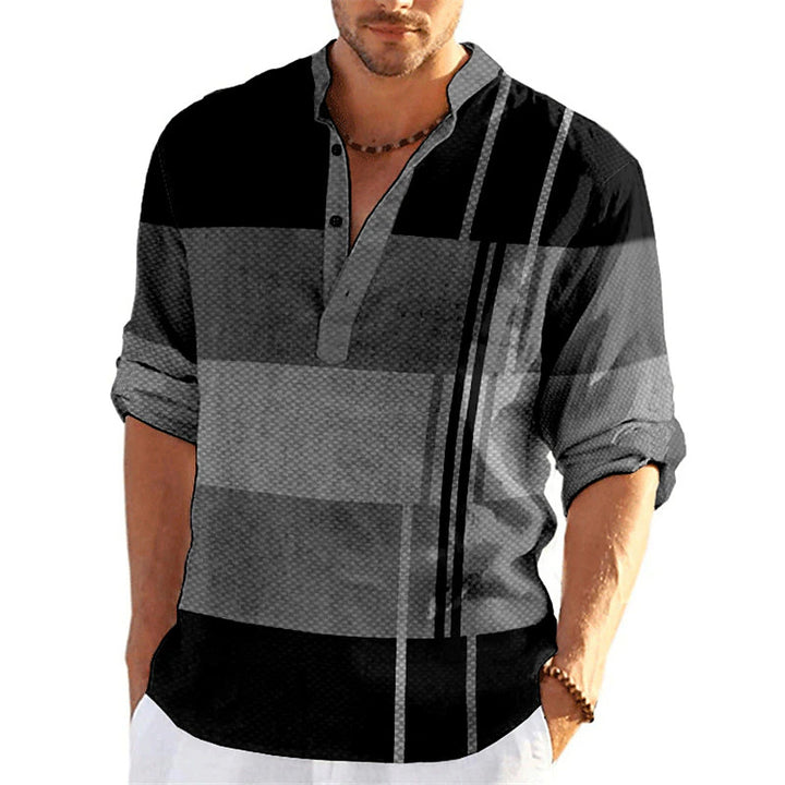 Lune London Casual Striped Popover Shirt for Men