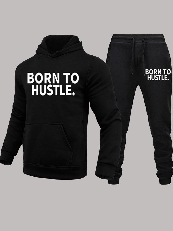 Men's sports outfit with a modern pattern and a motivational inscription Lune London