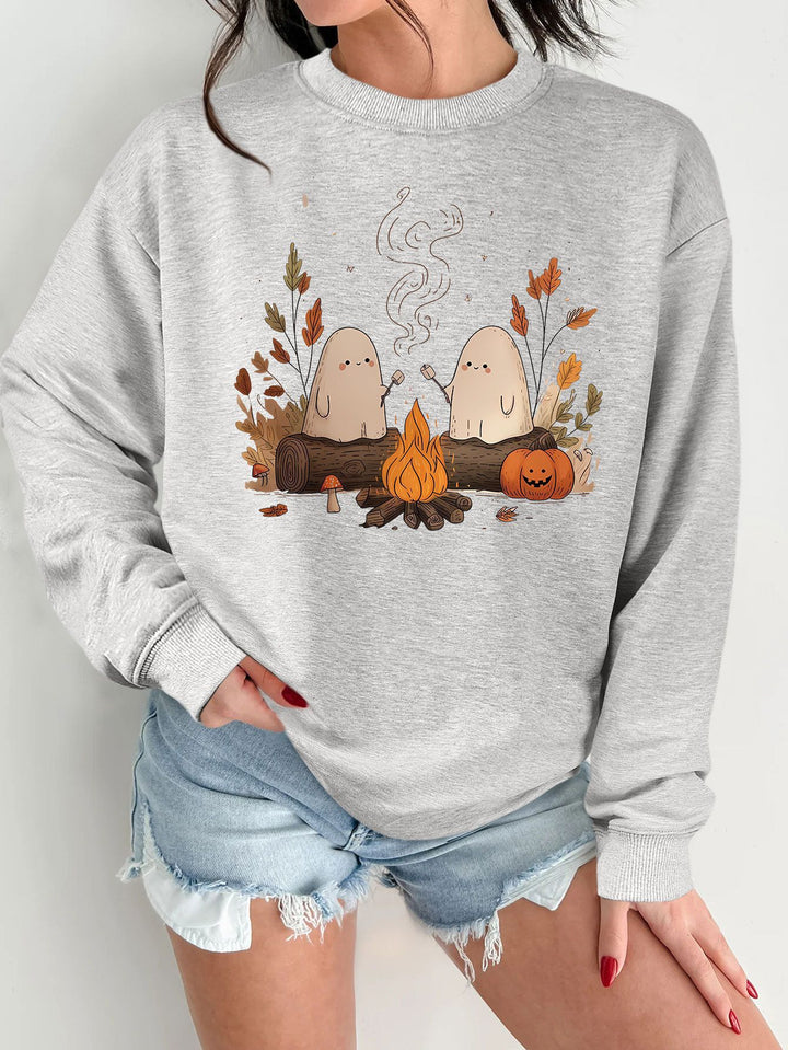 Sweat-shirt pour femmes avec motif effrayant ludique et coupe confortable Chic & Stil