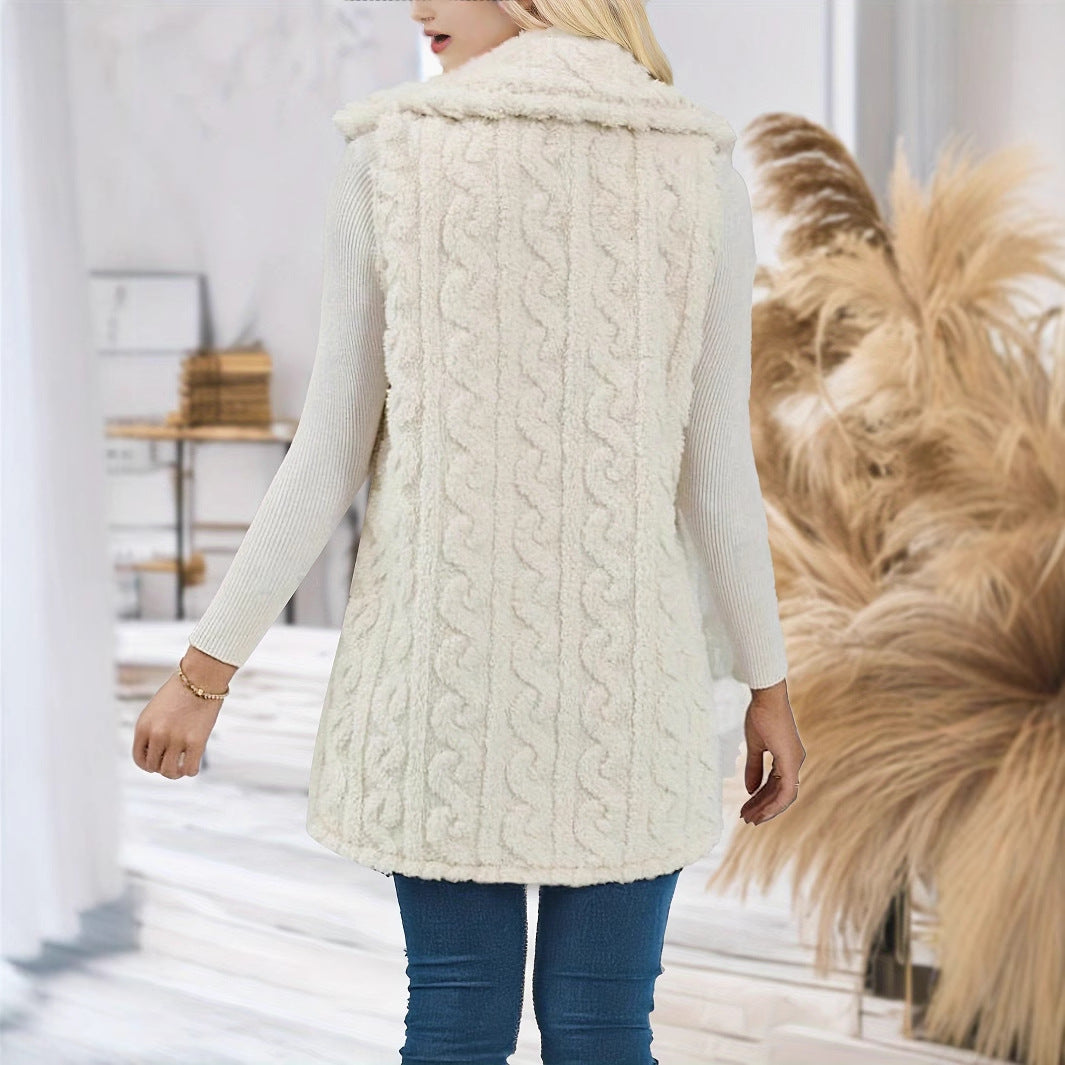 Cozy cardigan for women in soft teddy fleece Lune London