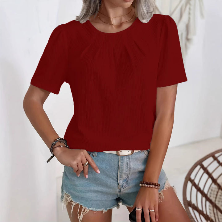 Women's Fashion Top with Textured Design and Puff Sleeves Lune London