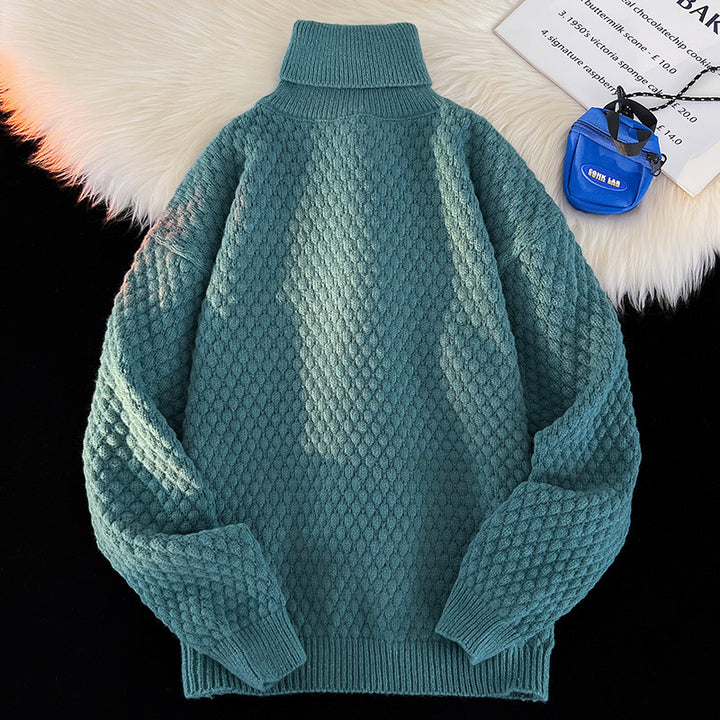 Pull femme en grosse maille avec col montant Lune London
