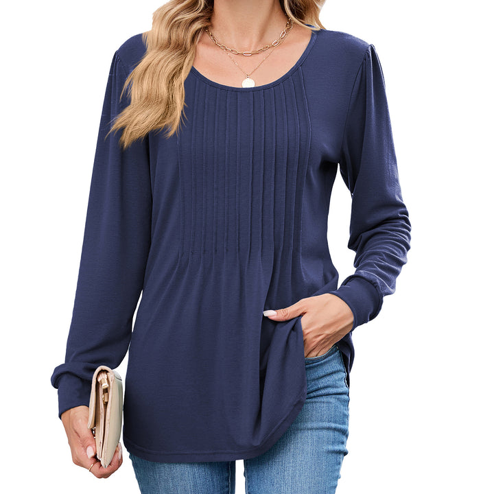 Long sleeve women's T-shirt with decorative pleats Lune London