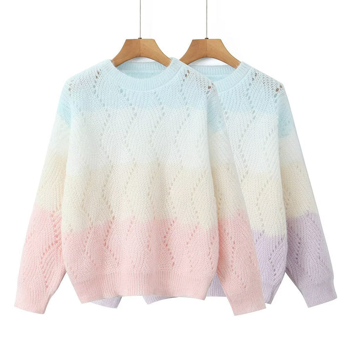 Femme Pull Tricot Confortable avec Couleurs Délicates Chic & Stil