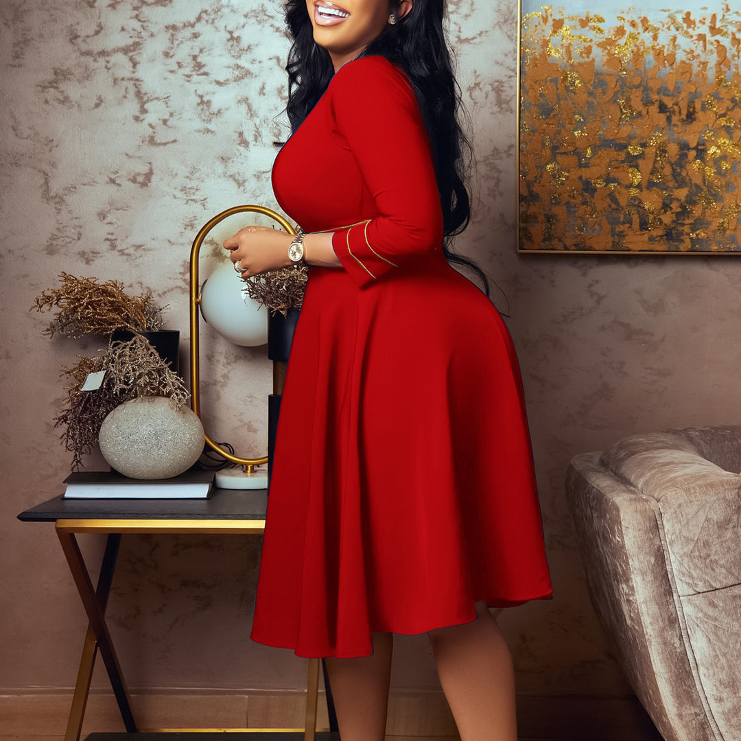 Elegant dress for women with decorative seams Lune London