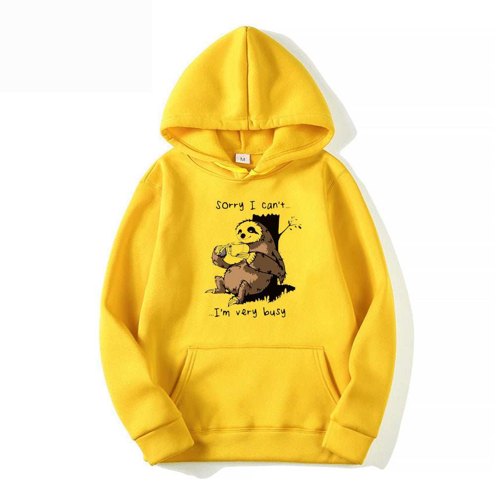 Ladies hoodie with cute animal motif and playful slogan Lune London