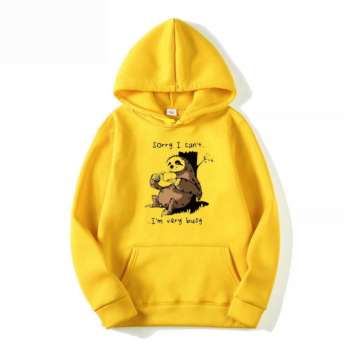 Ladies hoodie with cute animal motif and playful slogan Lune London