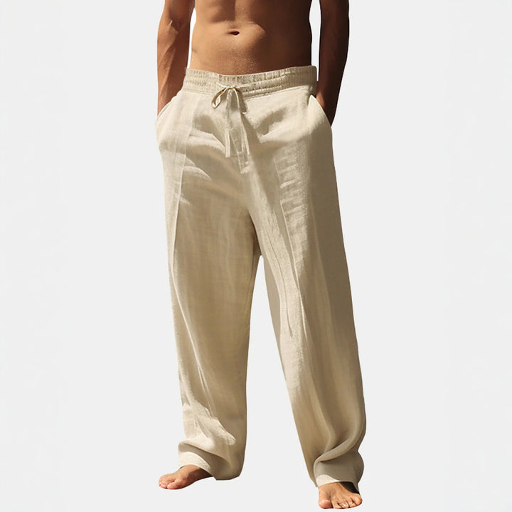 Casual linen pants for men with elastic waistband and side pockets Lune London