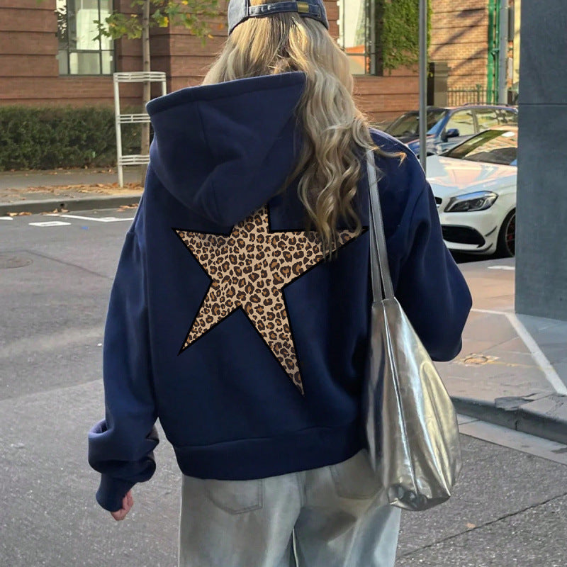 Women’s Hoodie with Glittering Star Motif Lune London