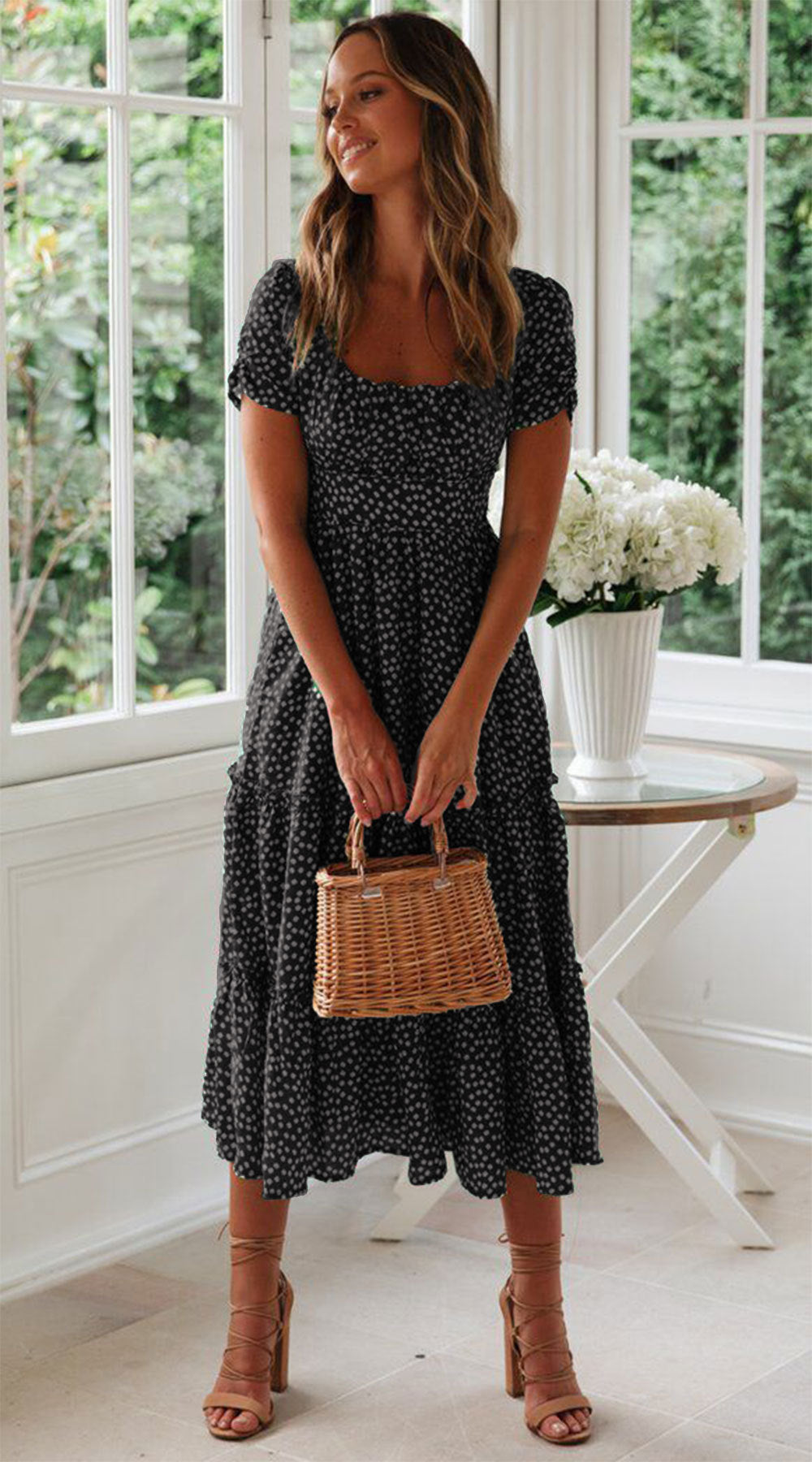 Lune London Layered Floral Midi Dress for Women