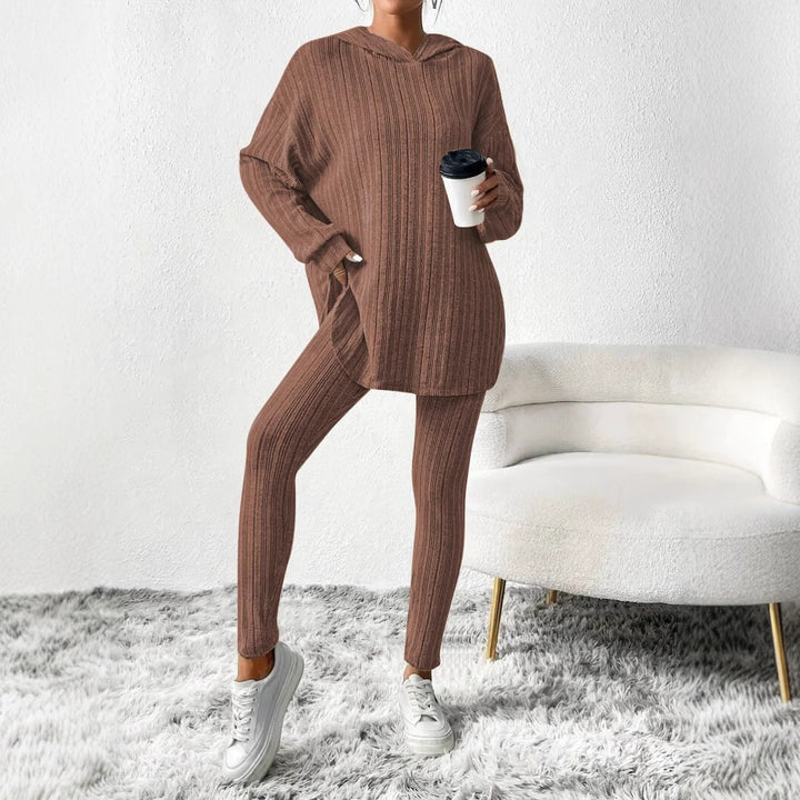 Women's legging set with textured long sleeve top and comfortable fit Lune London