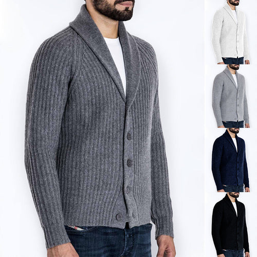 Modern shawl collar knitted jacket for men Lune London