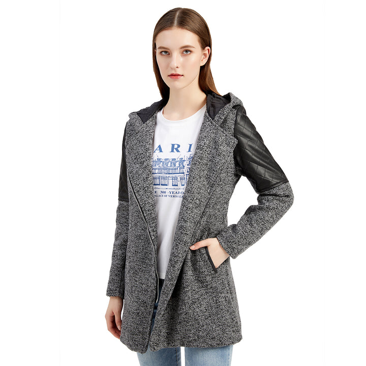 Women's trendy transition jacket with hood and quilted inserts Lune London