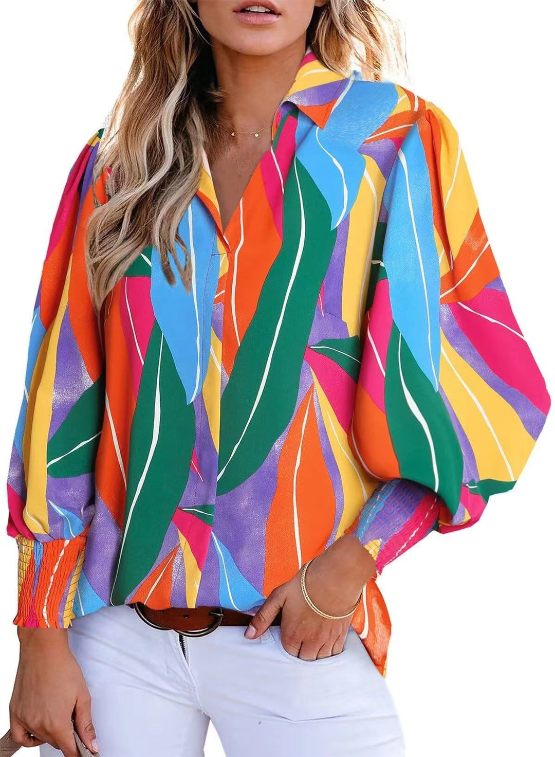 Women Floral Print Top Casual Chic Cut and Style