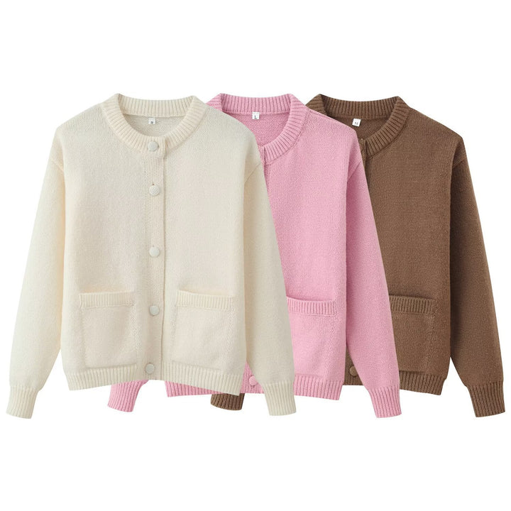 Women comfortable knitted cardigan with practical pockets Lune London