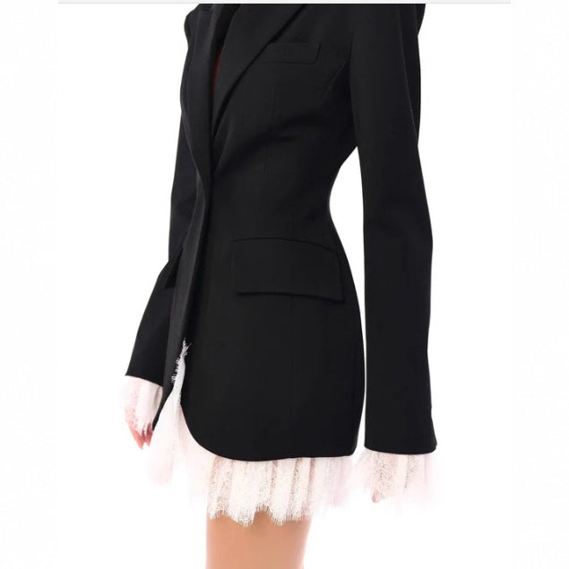 Blazer Oversize Femme avec Détails en Dentelle Chic & Stil