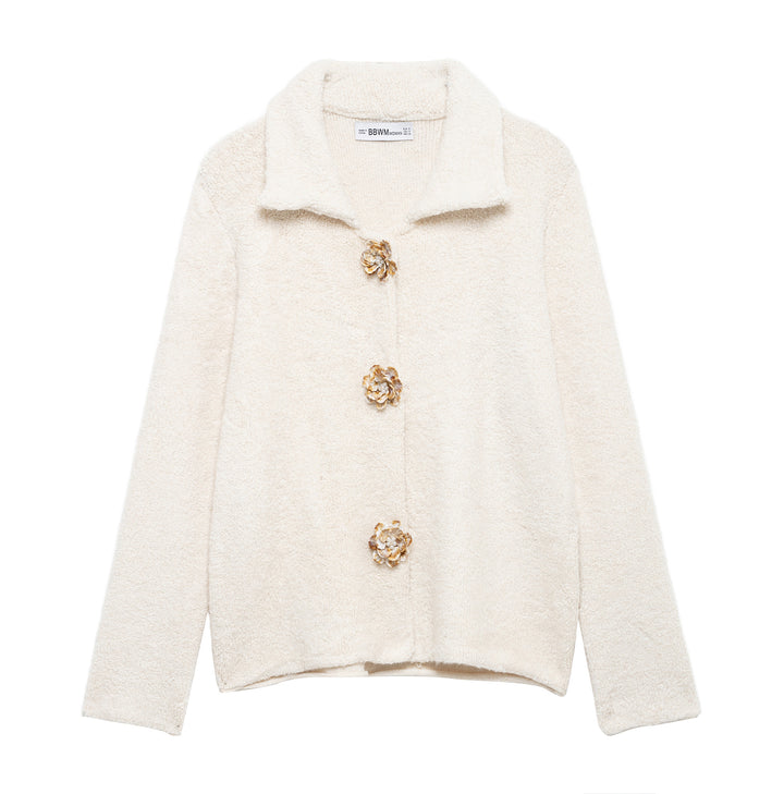 Elegant ladies cardigan with decorative button details Lune London