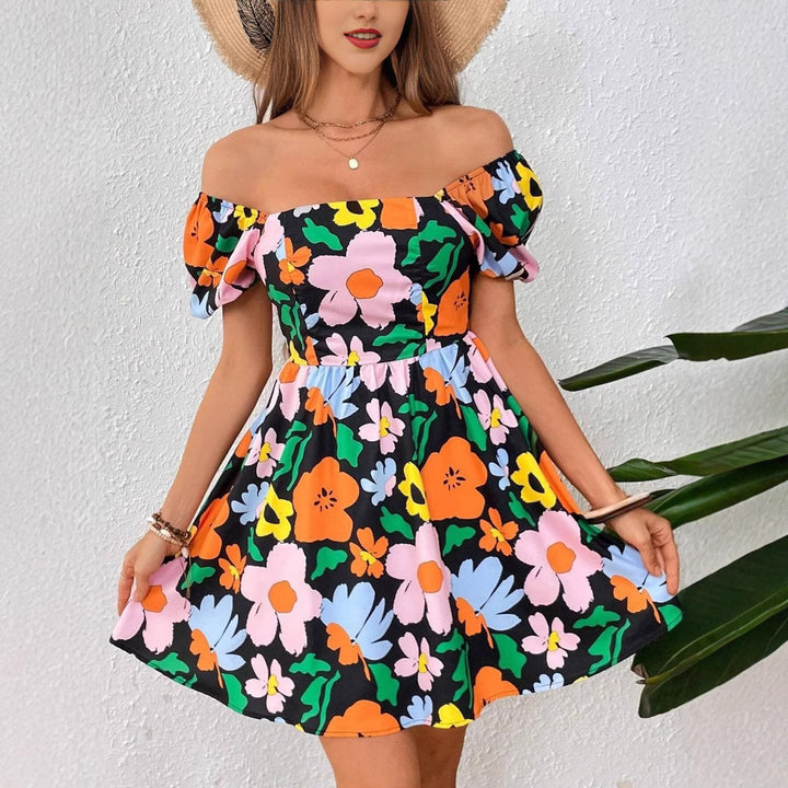 Ladies Puff Sleeve Mini Dress Lune London