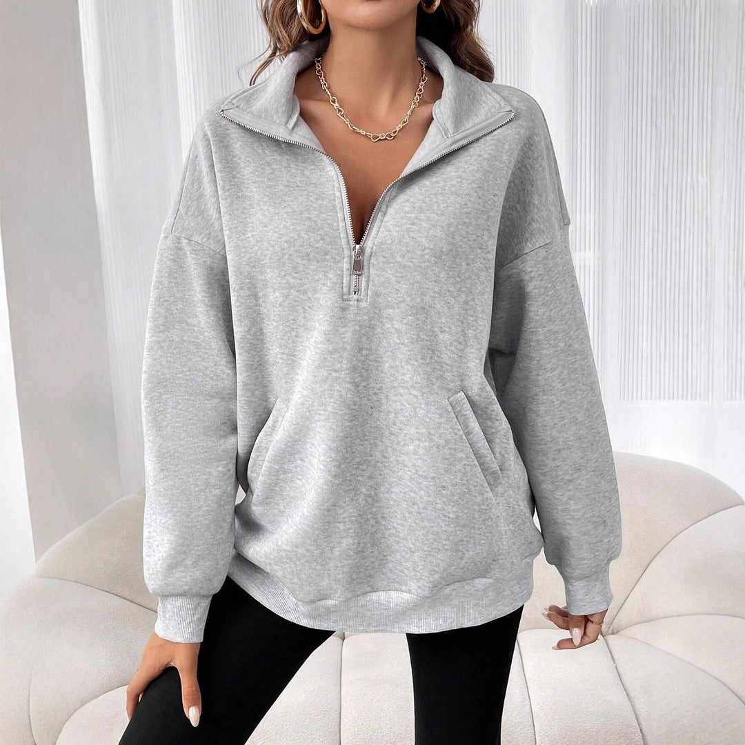 Women's sweatshirt with zipper and practical pockets Lune London