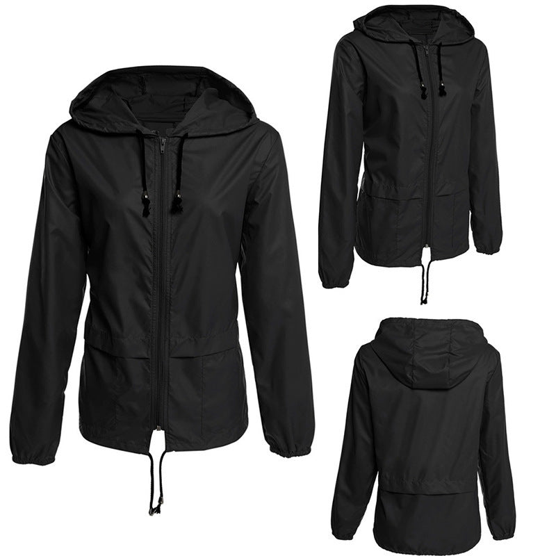 Ladies lightweight transition jacket with adjustable drawstring Lune London