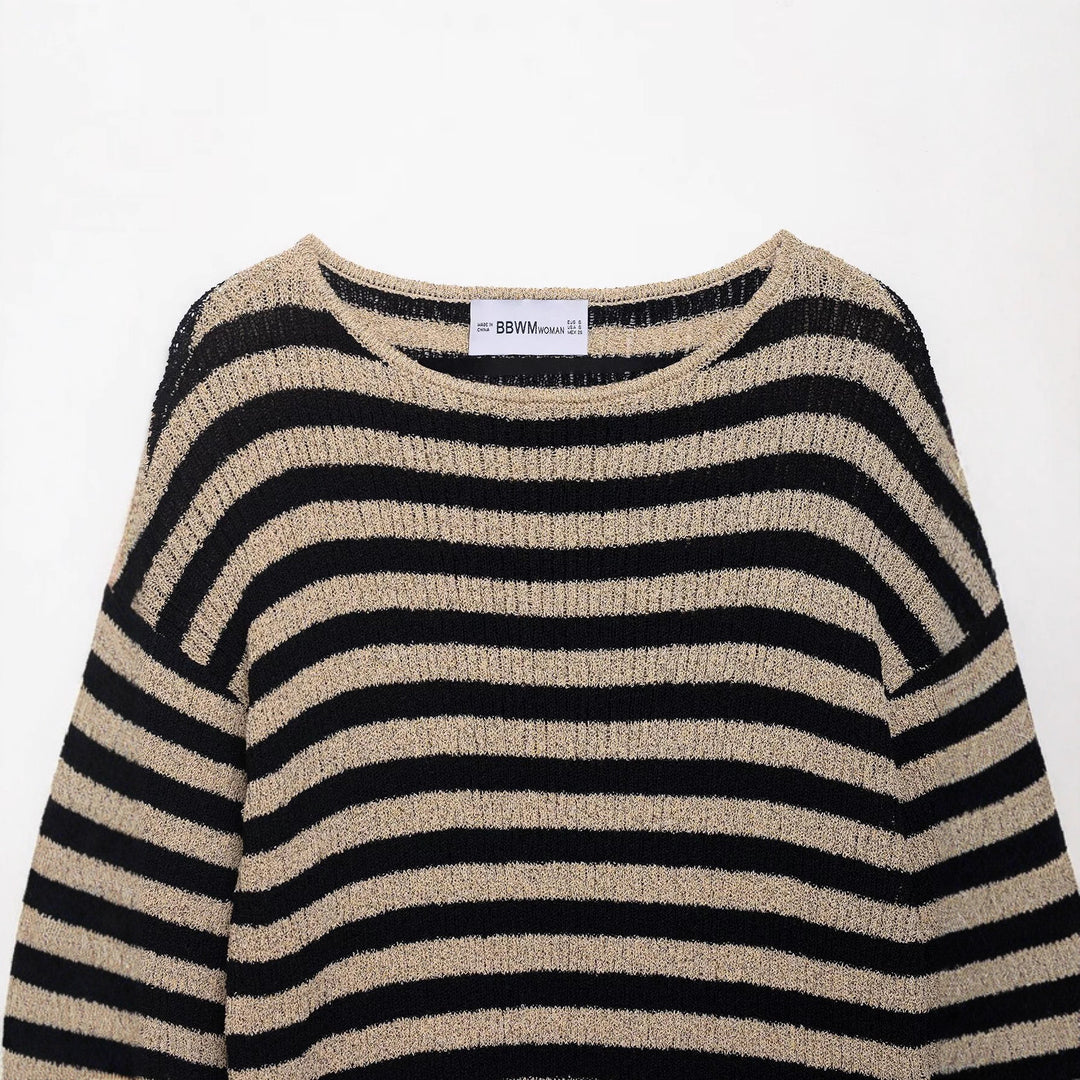 Knit sweater for women with a stylish striped pattern and a soft material Lune London