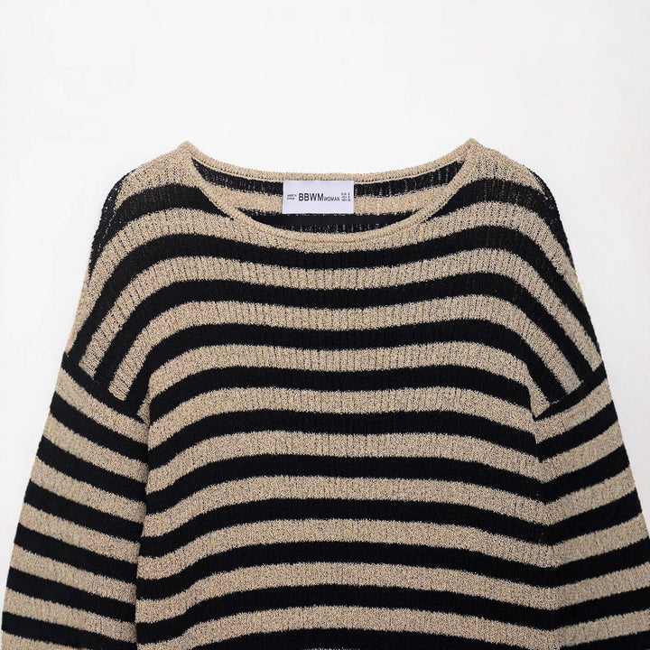 Knit sweater for women with a stylish striped pattern and a soft material Lune London
