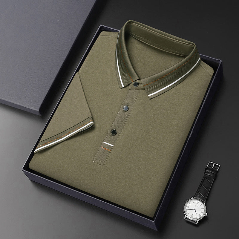 Men's modern polo in textured material with elegant accents Lune London