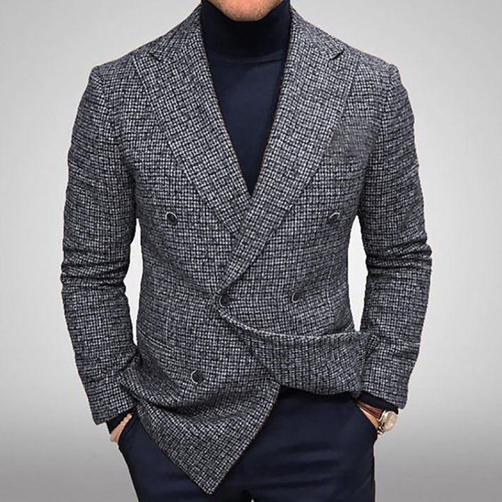 Double-breasted men's blazer in high-quality fabric with modern details Lune London